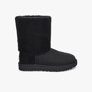 Ugg Classic Short II Sherpa Cuff Women Boots Black (9236WHGBD)